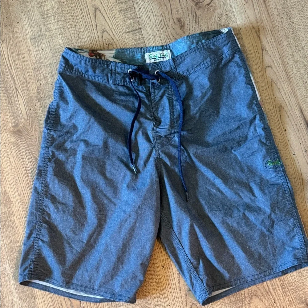 Original Jams Surf Line Hawaii Navy Board Shorts Size 28 Swim Trunks